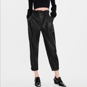 Zara Paper Bag Leather Pants